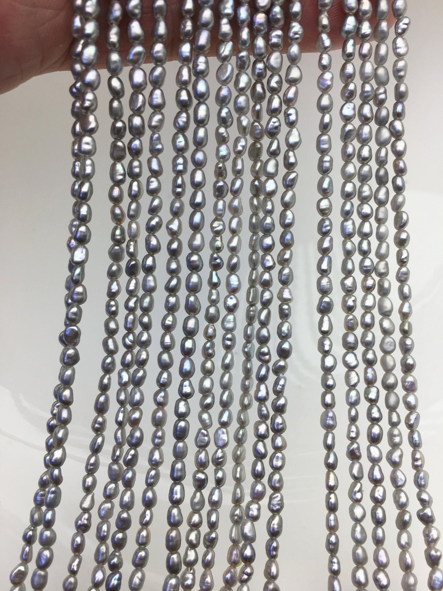 AAA 2.5-3mm gray nugget seed pearls,irregular nugget freshwater pearl strand,cheap price,pearl factory china,LM2-3A-20