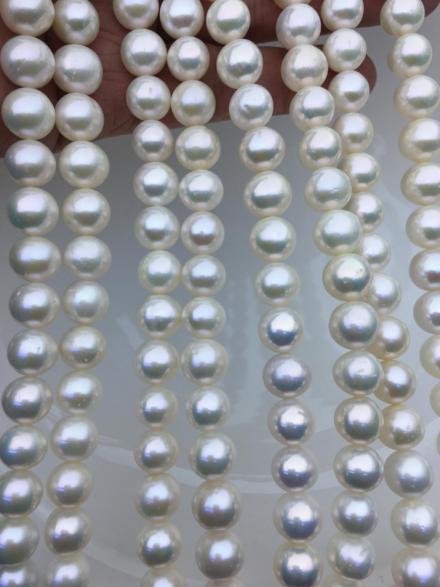 AA+ 9.4-10.3mm white round freshwater pearls,Graduation, mother day pearl gift,RP10-2A-7