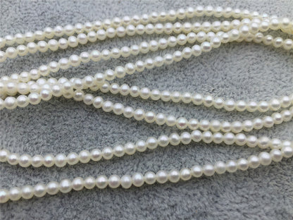 10pcs AAA 2.5-2.7mm white near round seed freshwater pearls,half hole,through hole, For Earrings or Rings,Birthday pearl,RP2-3A-2-1