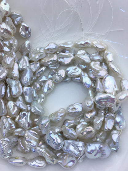 AA+ 11-13mm White long keshi Freshwater Pearl,ZS-200-92