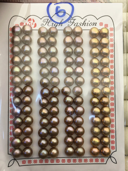 52pairs AAA 6.5-7mm Brown Button Round pearls pairs,for design for stud earrings,BTN6-T2