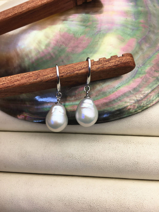 1 pair AAA 10-11mm white drop edison pearl dangle earrings,S925 Sterling Sliver earrings,wedding pearl earrings,SE3-T9-5