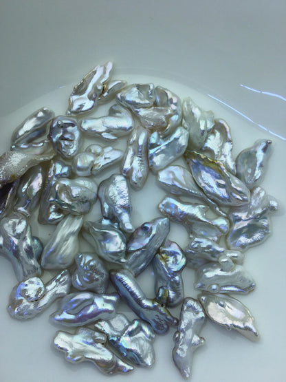 140grams AAA/AA+ 10-18mm white keshi pearls,loose pearl beads,no hole,ZS-127-1-8
