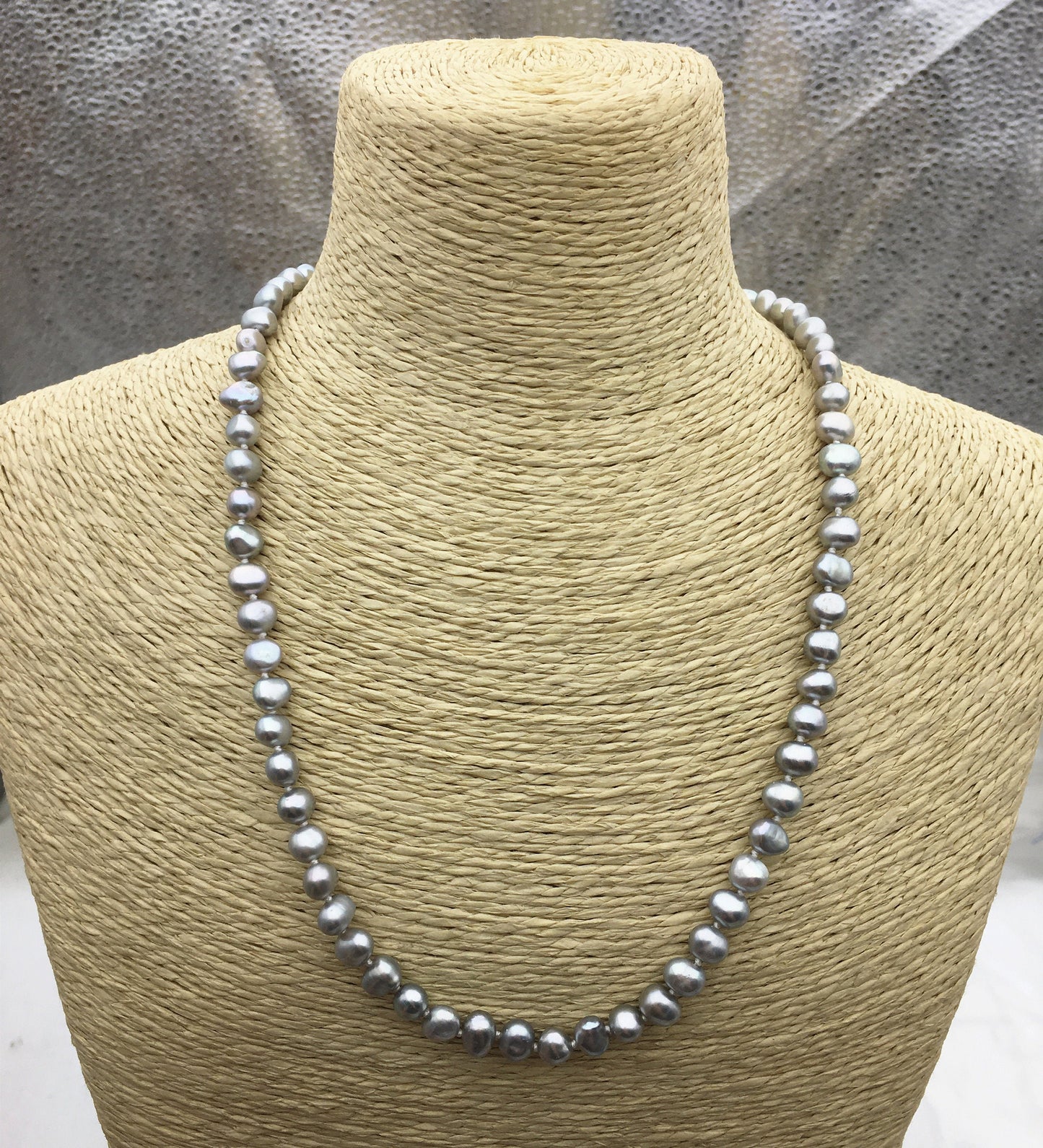 1pc AAA+ 16+2'' 5-6mm Gray Nugget Pearl necklace,pearl necklace, NPN1-029