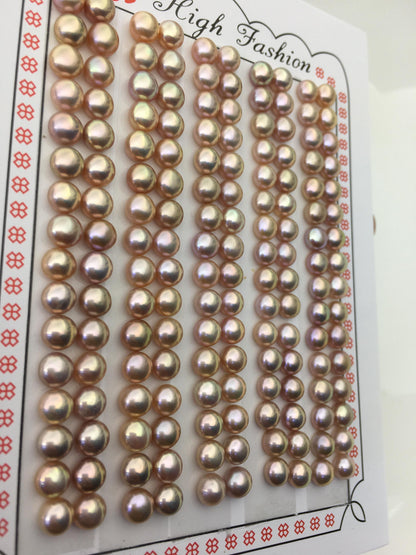 16 pairs AAA 4.5-5mm tiny purple rainbow button round freshwater pearl pairs,WHOLESALE,design for earrings,design for stud earrings,BTN4-T4