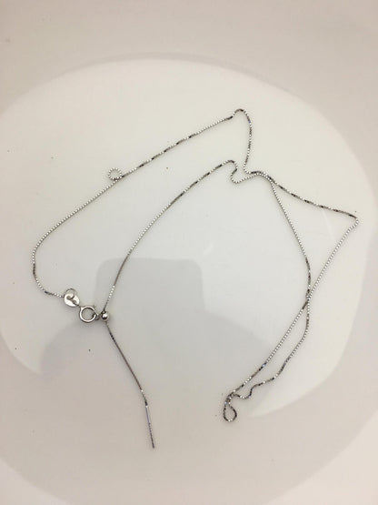 18'' Adjust s925 Sterling Silver 0.6mm Box chain Necklace With adjust Clasp,ASL-NC-6