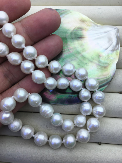 17.5'' AA 9-11mm white baroque drop edison freshwater Pearl necklace,genuine Natural Pearl Necklace,NPN1-T30-10