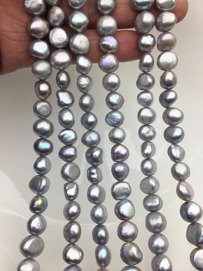 AA 9.3-10.3mm gray nugget freshwater pearls,Cultured pearl,diy pearl beads,Irregular Beads for Pearl Necklace,LM10-T16