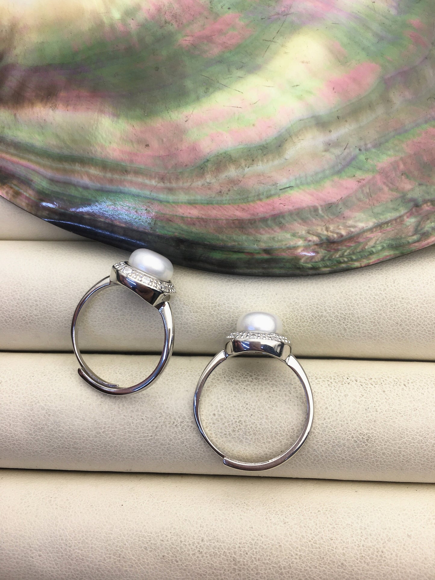 AAA White Freshwater pearl ring,S925 sterling silver ring,cz diamond wedding rings,bridal ring,anniversary rings,R1-T10