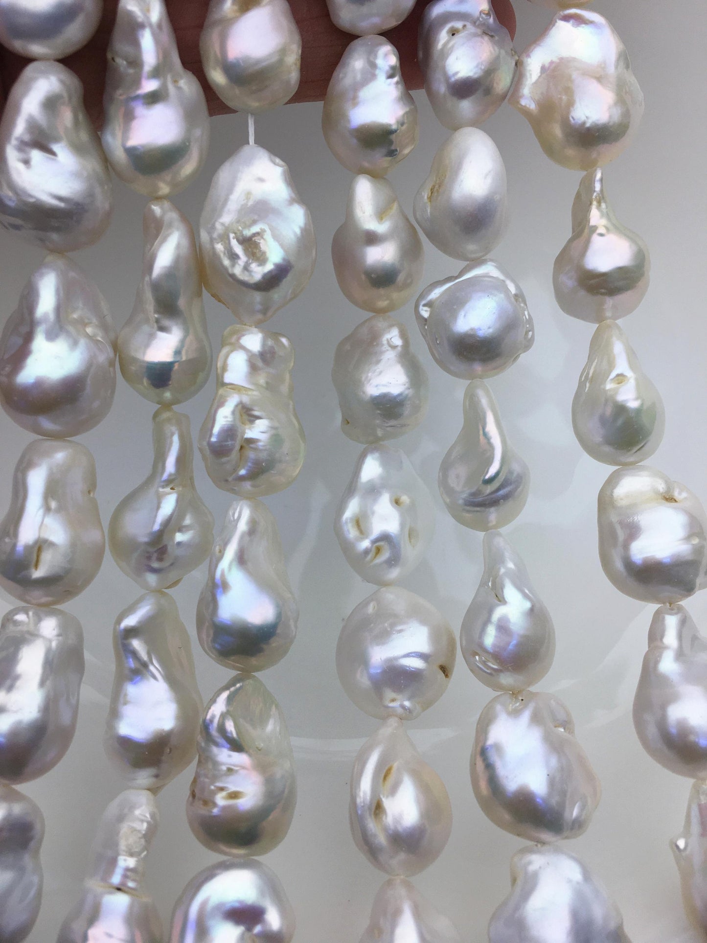 15.5'' A+ 13-17mm white flame ball pearl,FL15-2A-5-85