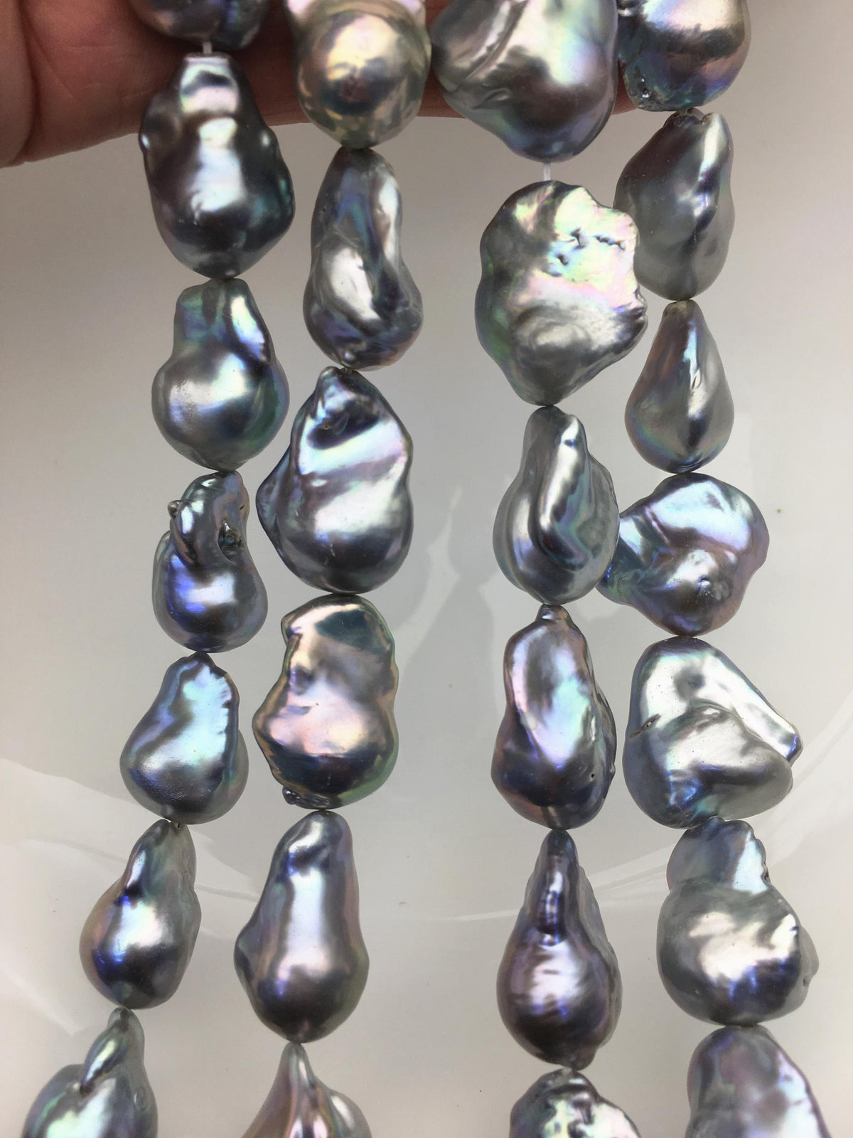 15.5'' AA+ 13-16mm Big Gray flame ball pearl,FL15-2A-5-11