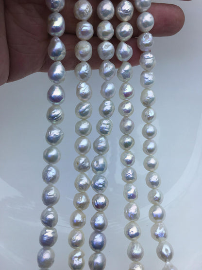 AA+ 7-9mm white baroque Edison Freshwater Pearl,ED12-2A-5-31