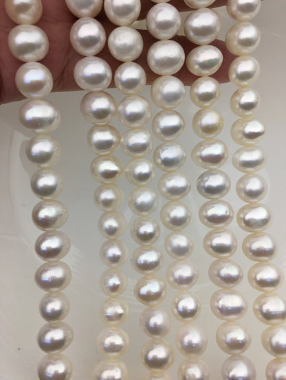 AA+ 9.4-10.2mm white potato freshwater pearls,CR10-2A-3