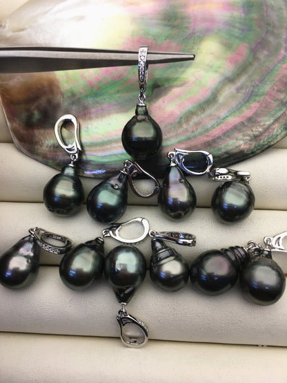 1pc AA+ 10-12mm Tahitian Pearl Pendant, natural color pearl,pearl necklace - NC1-001-1
