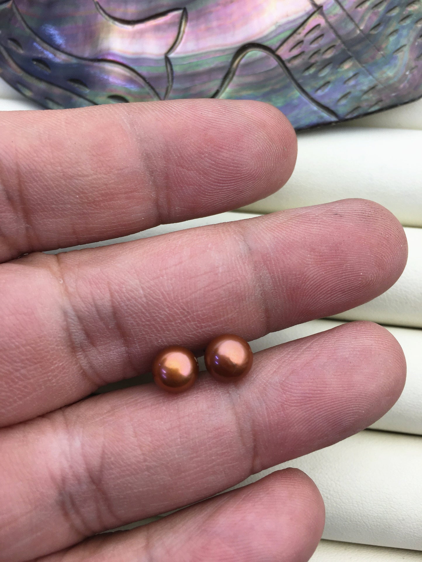 AAA 6-7mm Brown Pearl pearl earrings,Sterling Silver,girls pearl earrings,SE1-024