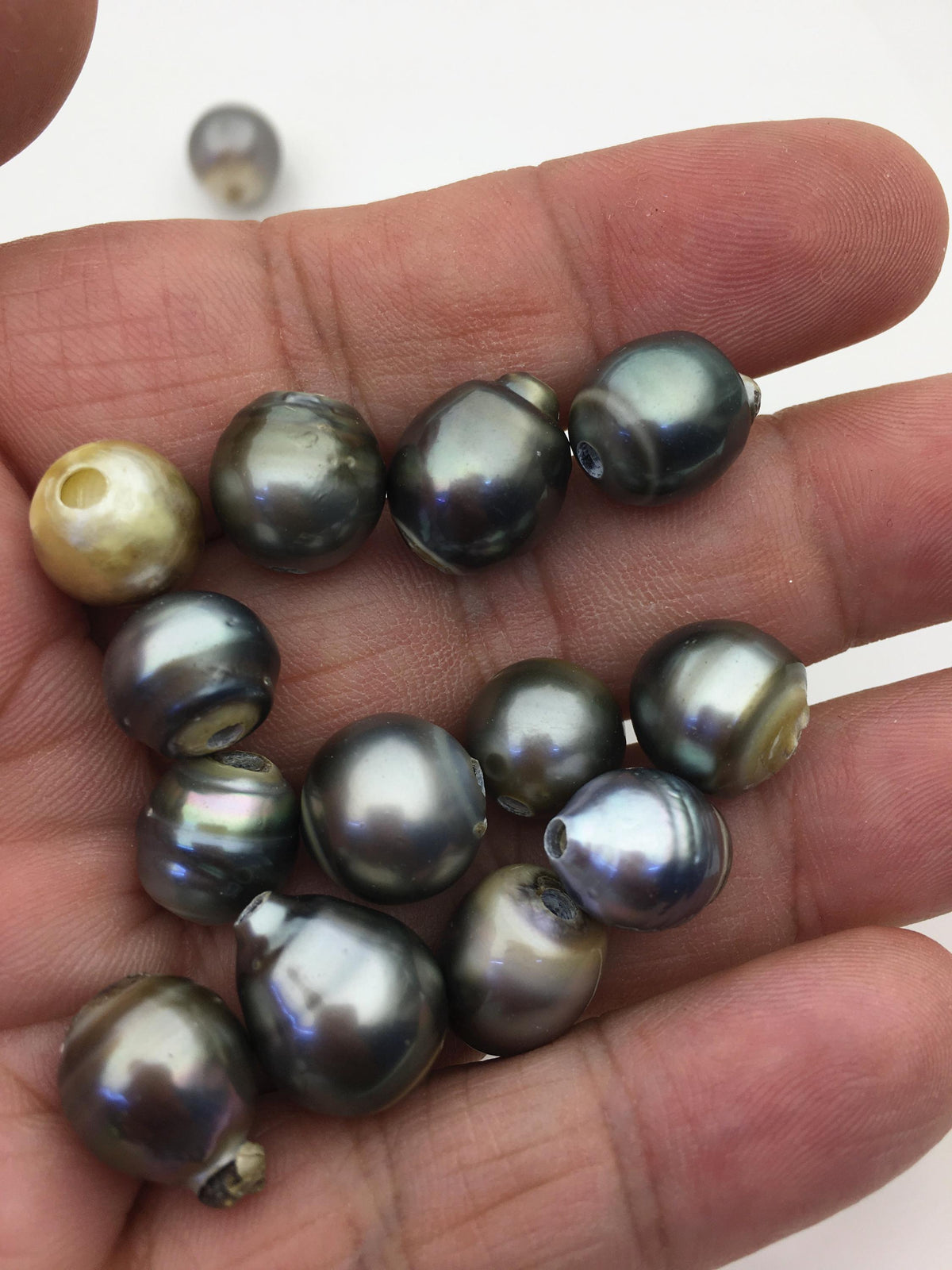 15pcs 10-13mm 2.2mm large hole mix color drop Tahitian Pearl,TH-temp-028