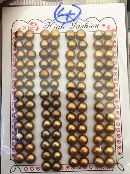 52pairs AAA 6.5-7mm Brown Button Round pearls pairs,for design for stud earrings,BTN6-T1