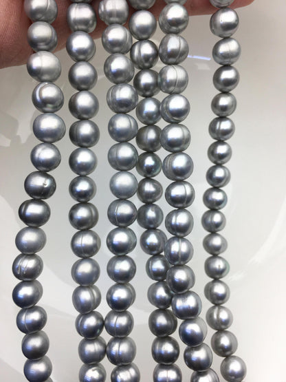 AA+ 8.3-9.2mm gray potato freshwater pearls,CR9-T3