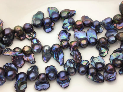 15.5'' AA 12-17mm black blue flame ball pearl,FL15-2A-5-46