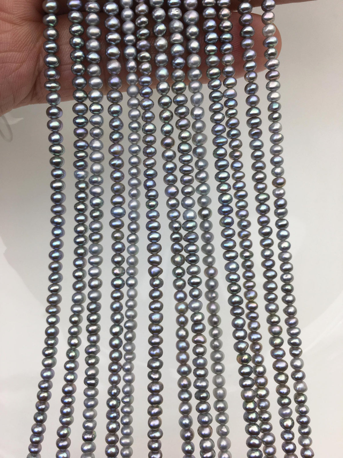 AAA 3-3.5mm gray potato freshwater pearls,CR3-T1