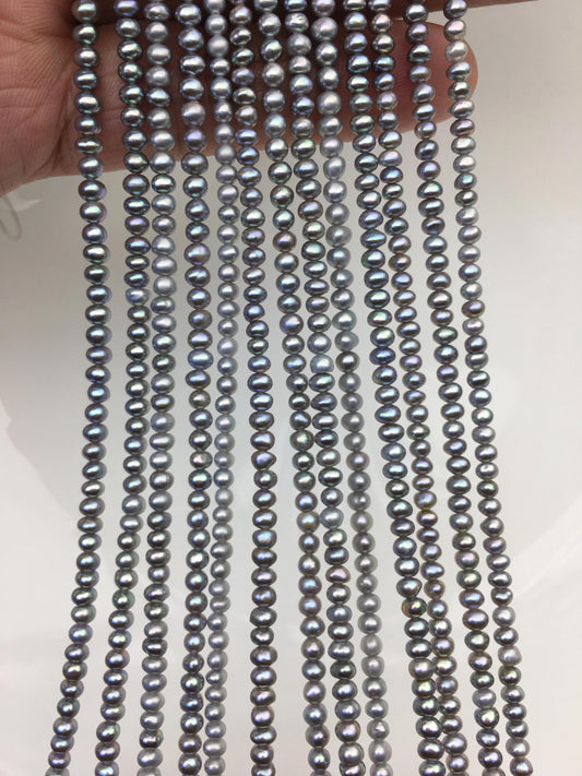 AAA 3-3.5mm gray potato freshwater pearls,CR3-T1