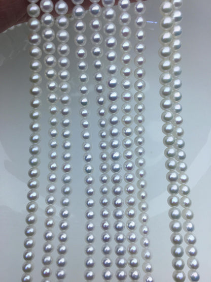 AAA 4.5-5mm white near round freshwater pearls,4mm seed pearl,white round pearl,pearl wholesale,RP4-3AY-Gj-4