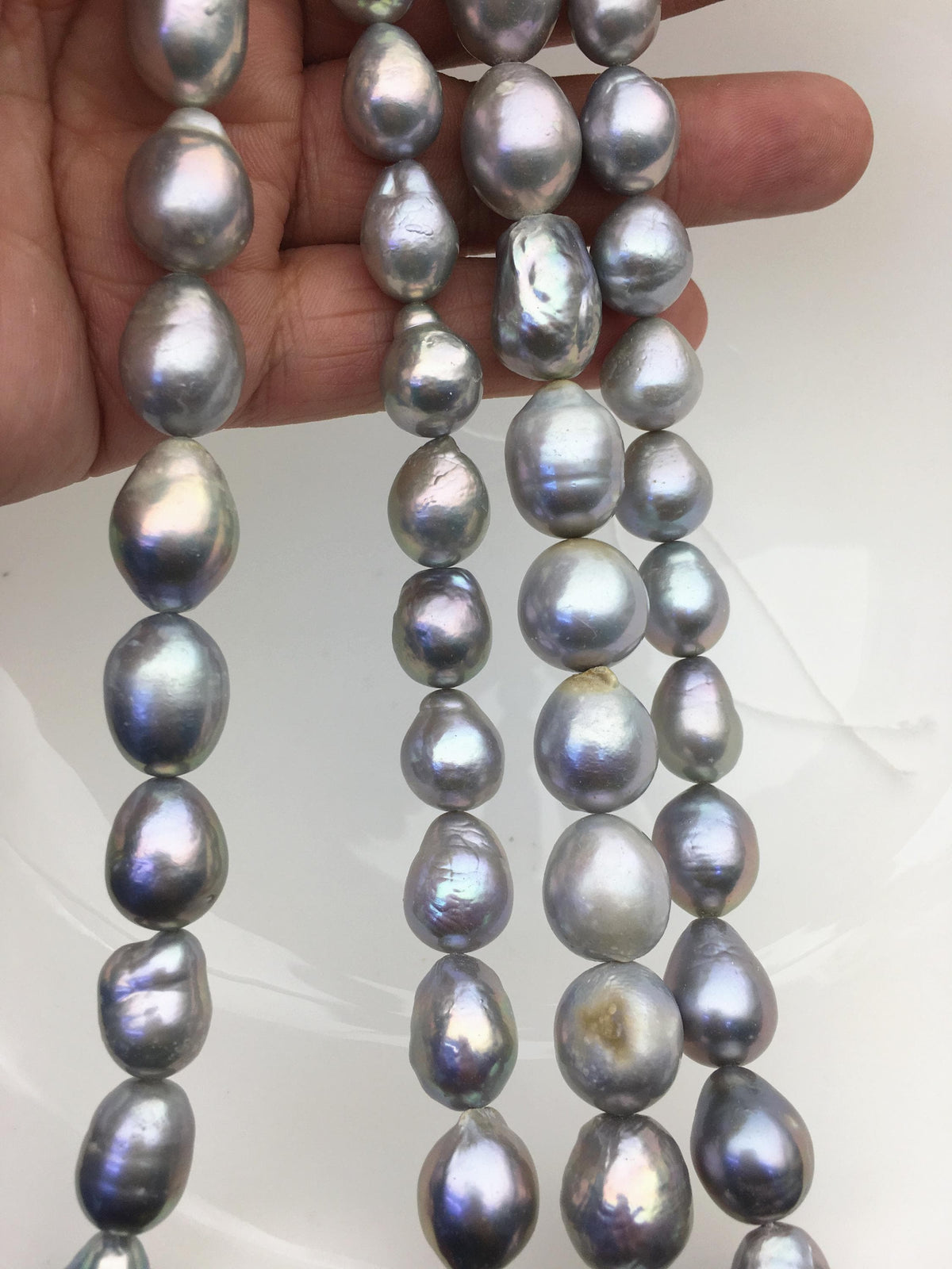 AA 11-13mm big gray baroque drop Edison Freshwater Pearl,ED12-2A-5-79