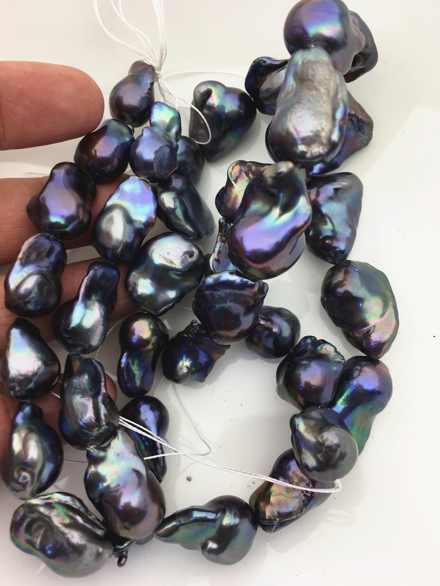 15.5'' AAA 13-18mm Black Rainbow flame ball pearl,FL15-3A-7-27