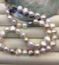 16'' AA+ 9x11mm Big Misc Color White Pink Purple Nugget Freshwater Pearl necklace,NPN1-T18