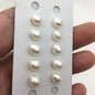 2 pairs AAA 6.5-7mm white teardrop freshwater pearls pairs,half hole,LR6-3A-10