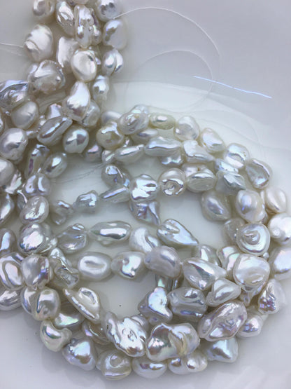 AA+ 10-14mm white thick Keshi Freshwater Pearls,keshi pearl strands,ZS-200-96