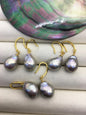 AAA 11-13mm gray bronze rainbow drop edison pearl dangle earrings,yellow gold S925 Sterling Sliver earrings,wedding pearl earrings,SE3-T9-33