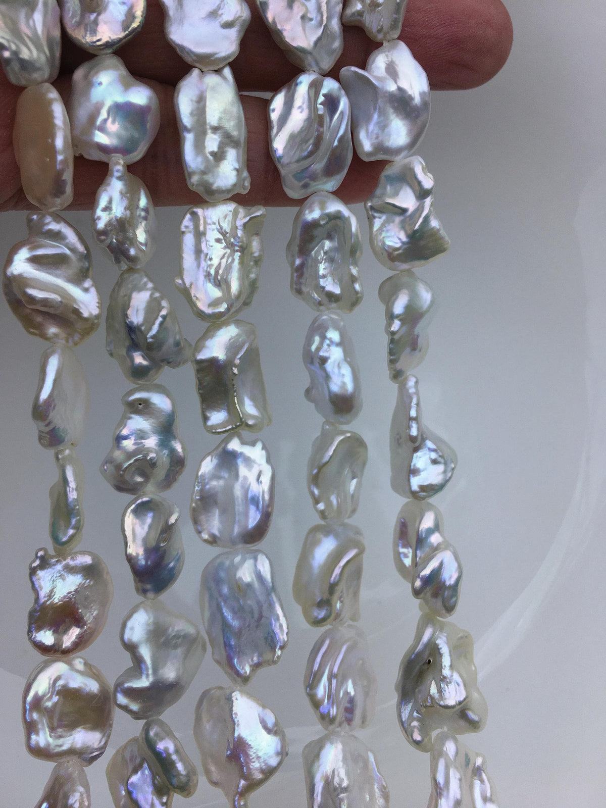 AA+ 11-13mm white long keshi Pearl Necklace,brown Pearl necklace,Genuine Fresh Water Pearl,Wedding Necklace,ZS-200-101