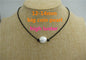 Big Coin pearl,12-14mm,Leather Pearl Choker, Pearl Leather Necklace, White Freshwater pearl,Black Leather Pearl necklace,Le1-066