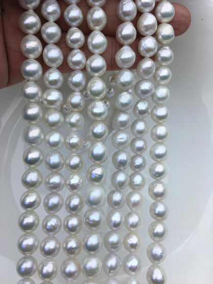 AA+ 8-10mm white baroque drop Edison Freshwater Pearl,ED10-2A-2-44