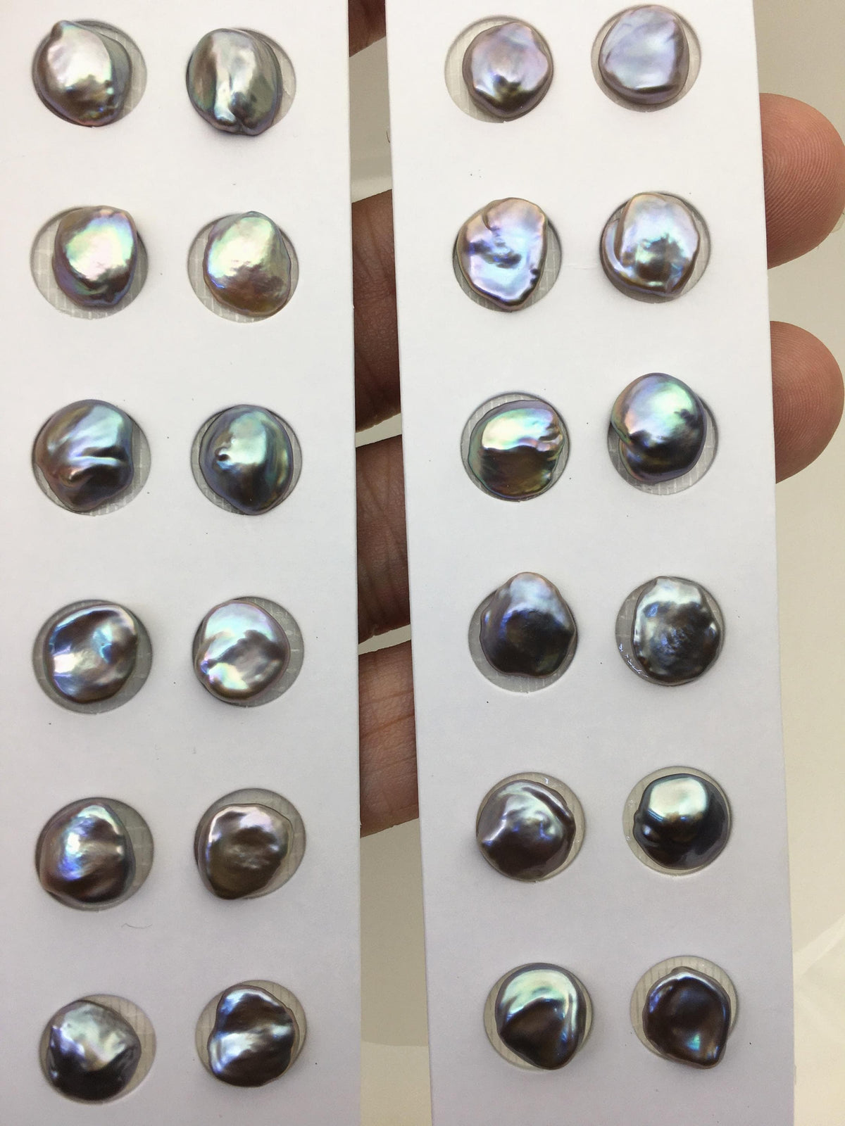 10 pairs AAA 8-9mm gray keshi pearls Pair,for make stud earrings,baroque pearl,loose pearl beads,no hole,ZS-127-62-45