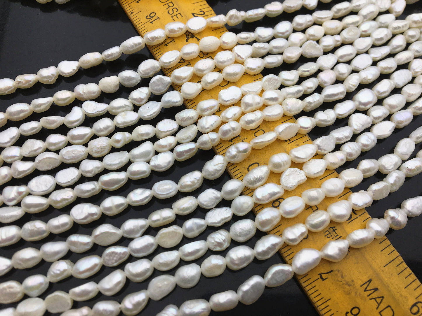 20% OFF 5 strands AA 3.5-4mm white nugget freshwater pearls,irregular nugget freshwater pearl strand,pearl factory china,LM3-2A-3
