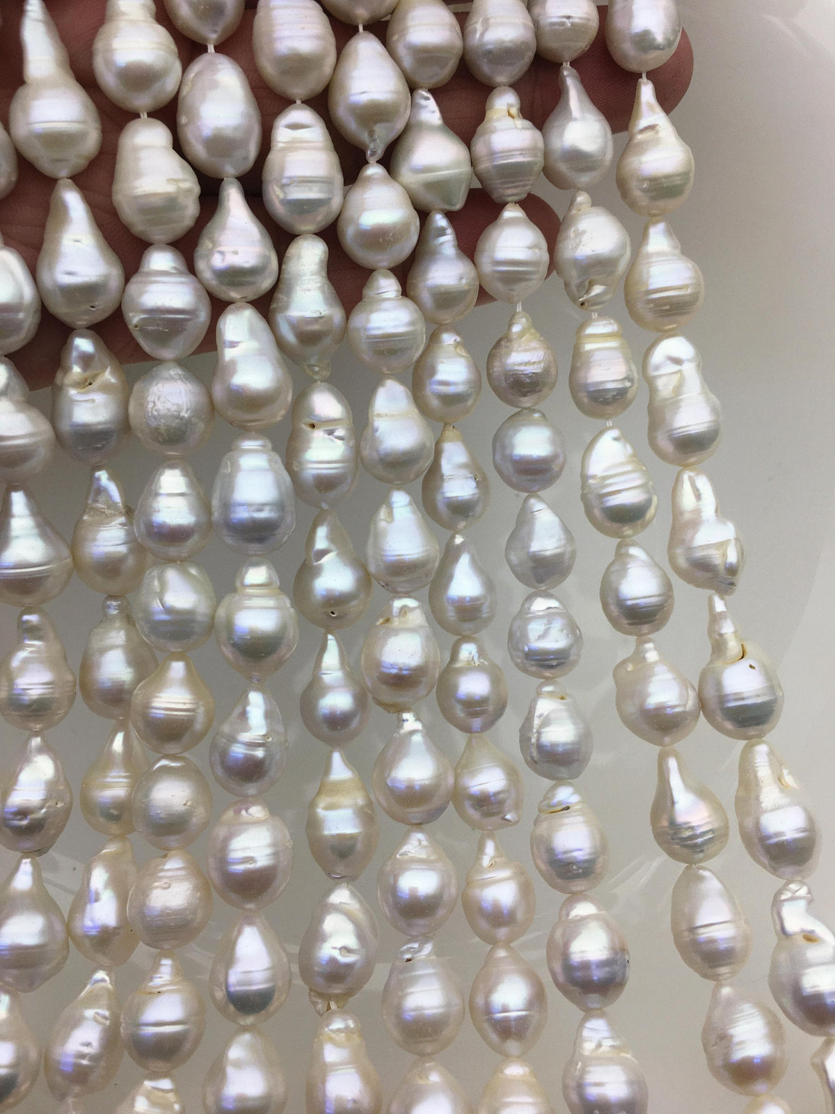 15.5'' AA 9-11mm white flame ball pearl,FL15-2A-5-69