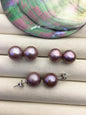 1 pair AAA 12-13mm purple round edison pearl stud earrings,S925 Sterling Sliver stud earrings,wedding pearl earrings,SE3-T9-49