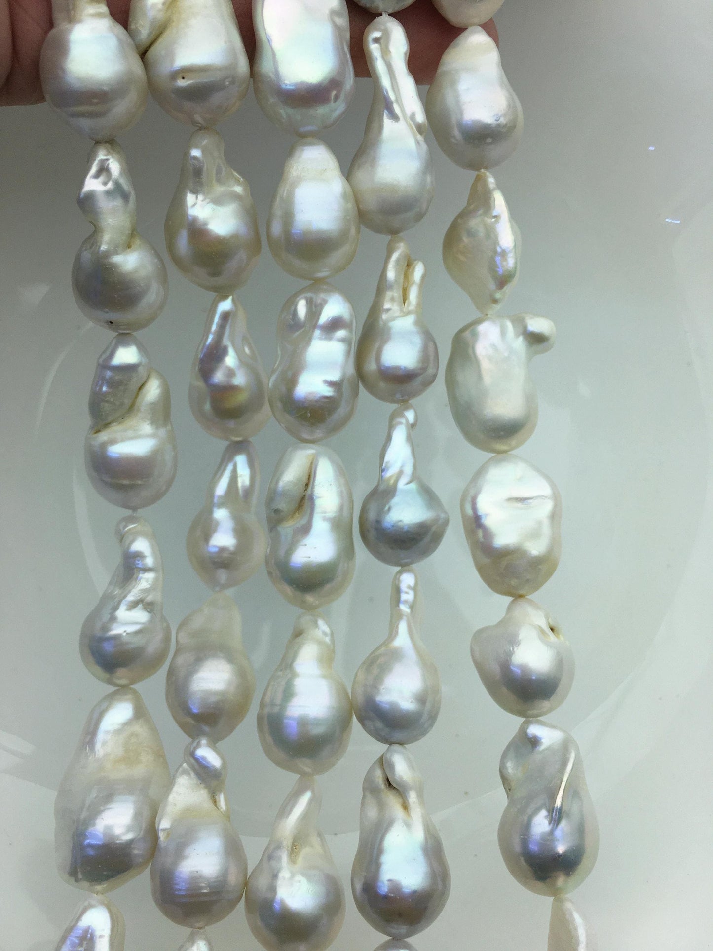 15.5'' A 13-15mm White flame ball pearl,FL15-2A-5-77