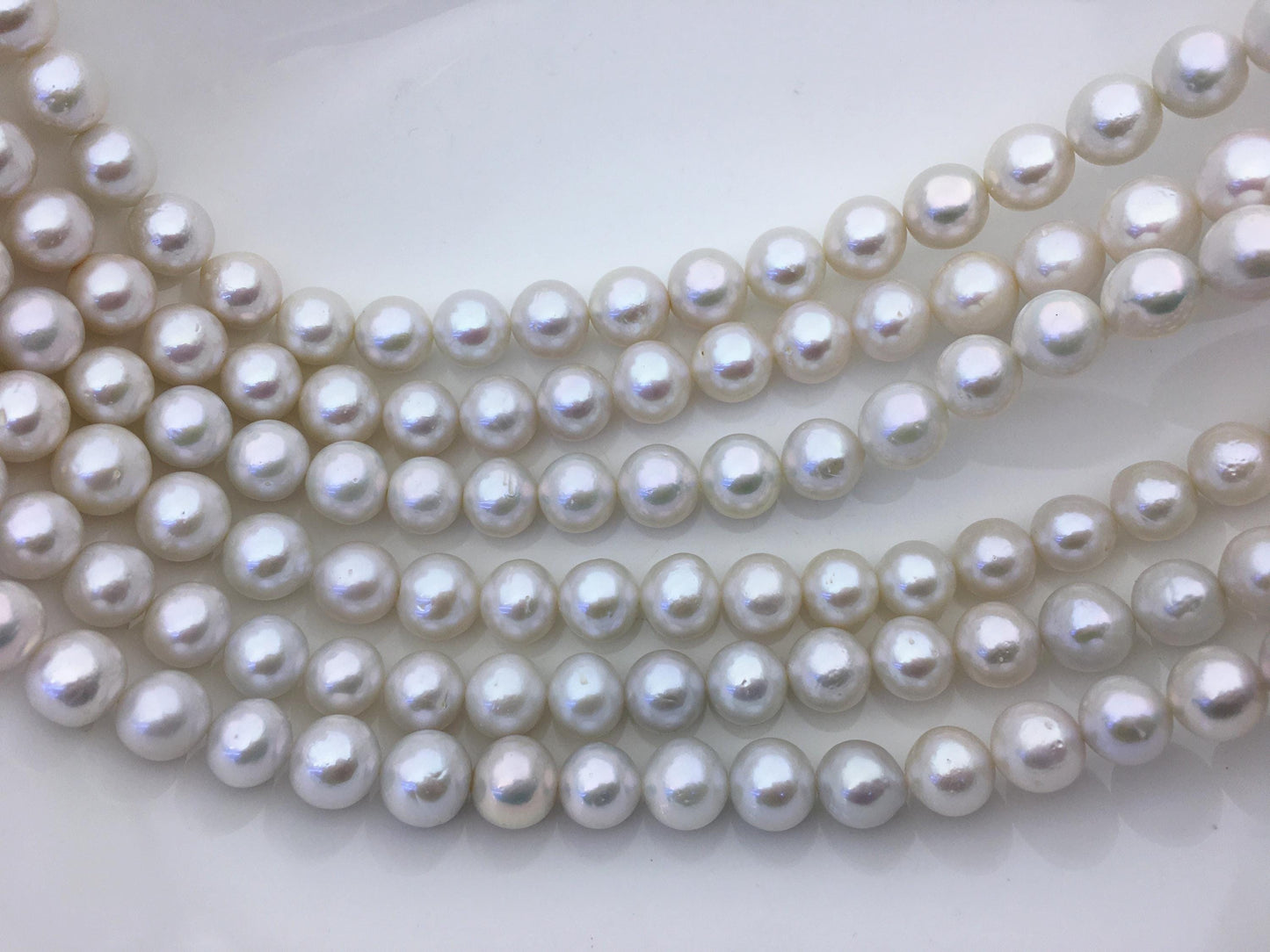AA+ 10-12mm big white round freshwater pearls,large hole,Birthday,Graduation, mother day pearl gift,RP10-2A-1