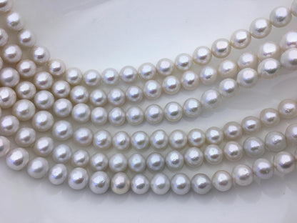 AA+ 10-12mm big white round freshwater pearls,large hole,Birthday,Graduation, mother day pearl gift,RP10-2A-1