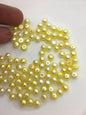 20pcs AAA 6-6.5mm yellow Button Round pearls,0.9mm half hole,BTN6-T6