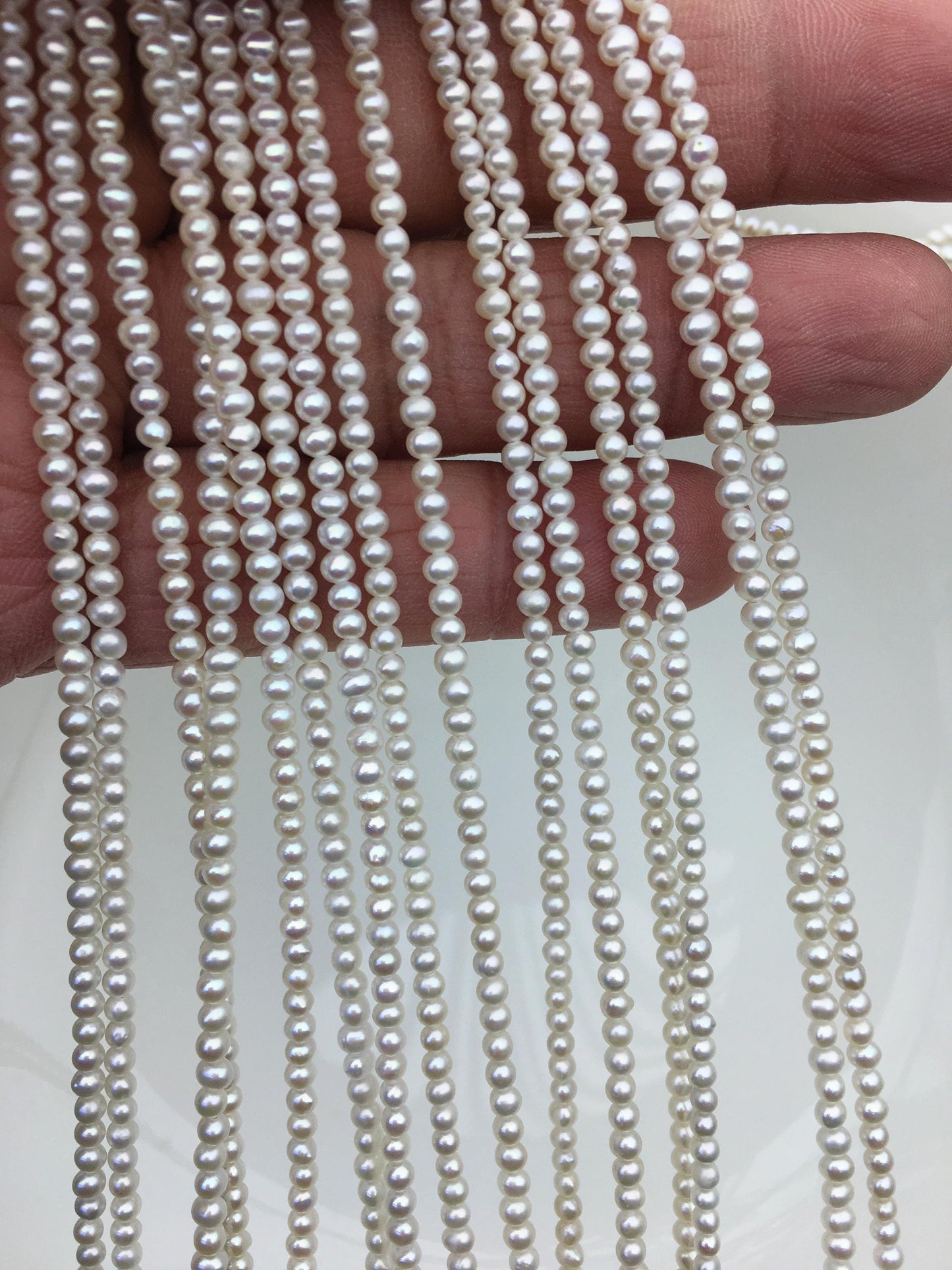 AA+ 2.5-3mm white seed pearls,white potato freshwater pearl,Valentine's Day gift,for pearl necklace,loose freshwater pearl,CR2-2A-1