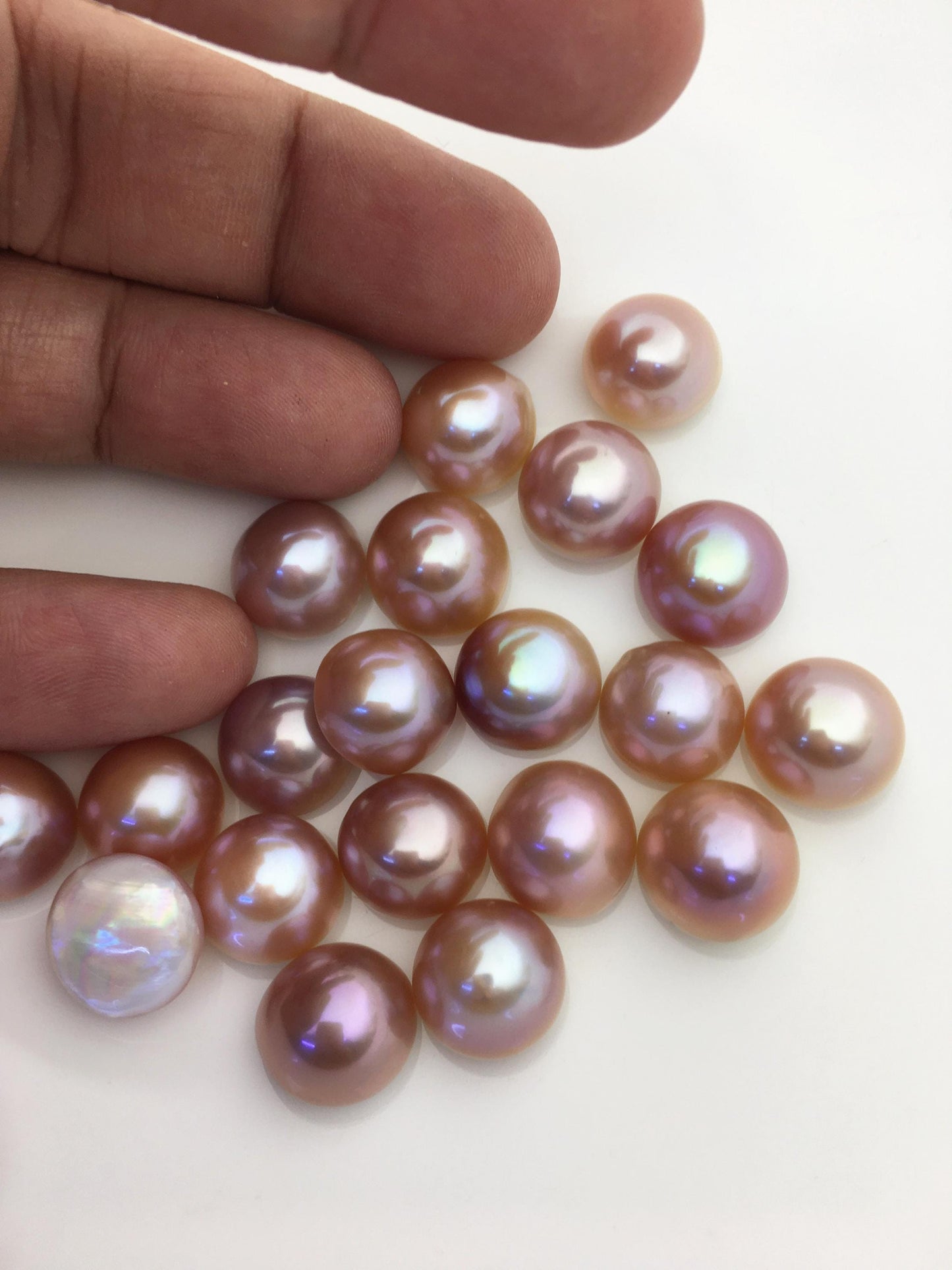 20pcs AAA 13-14mm Baroque Freshwater Mabe Natural Purple Rainbow Freshwater Pearls,no hole,MB-T70