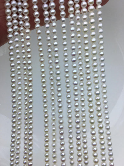 AAA 3.5-4mm white round freshwater pearls, seed pearl,white pearl,full strand,round pearl strands,pearl wholesale,RP3-3AY-GJ-2