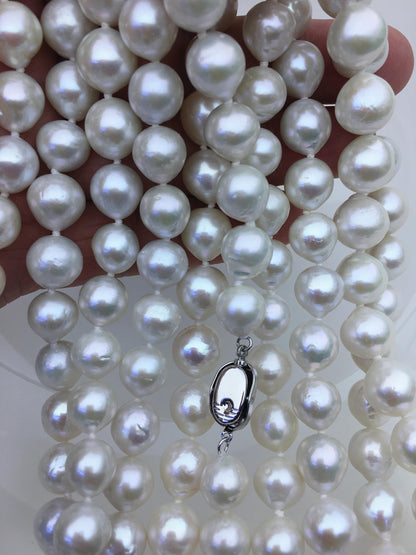 17.5'' AA+ 10-12mm white teardrop edison freshwater pearl necklace,NPN1-T30-15