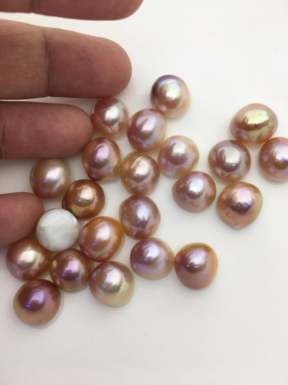 22pcs AAA 12-13mm Baroque Freshwater Mabe Natural Purple Rainbow Freshwater Pearls,no hole,MB-T45