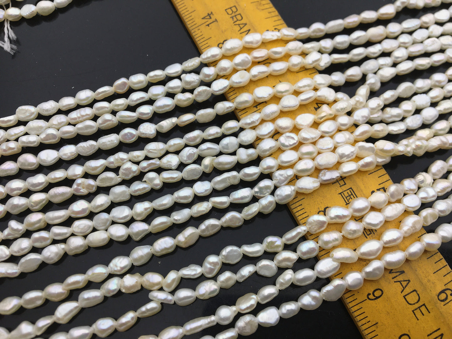 3 strands AA 4.5-5mm Tiny white nugget freshwater pearls,irregular nugget freshwater pearl strand,LM4-2A-1