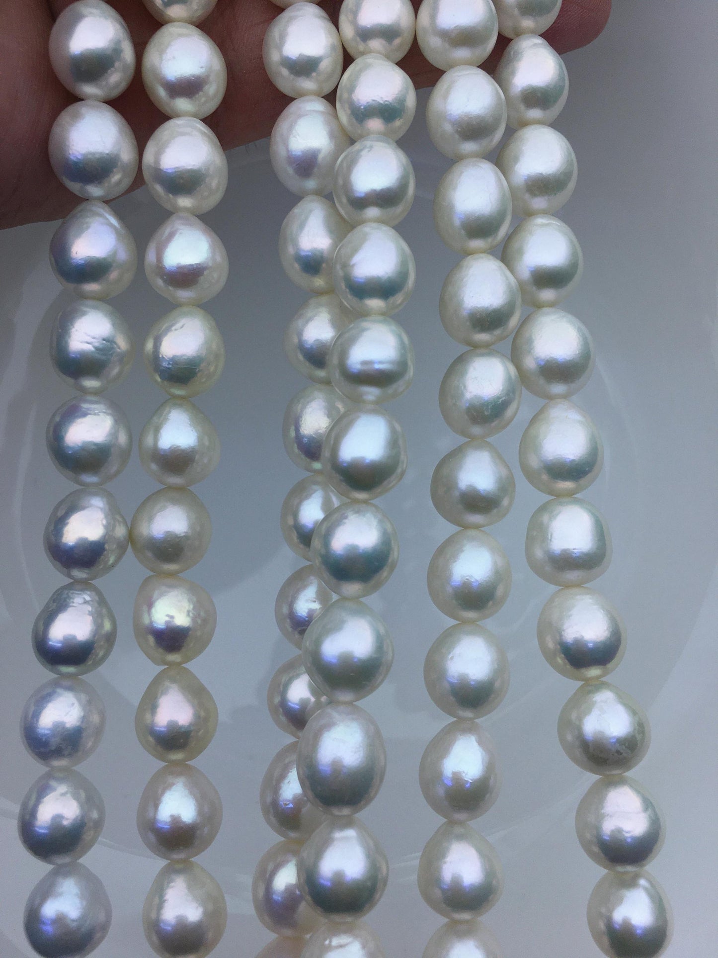 AAA 9-11mm White Oval Edison Freshwater Pearl,ED12-2A-5-70